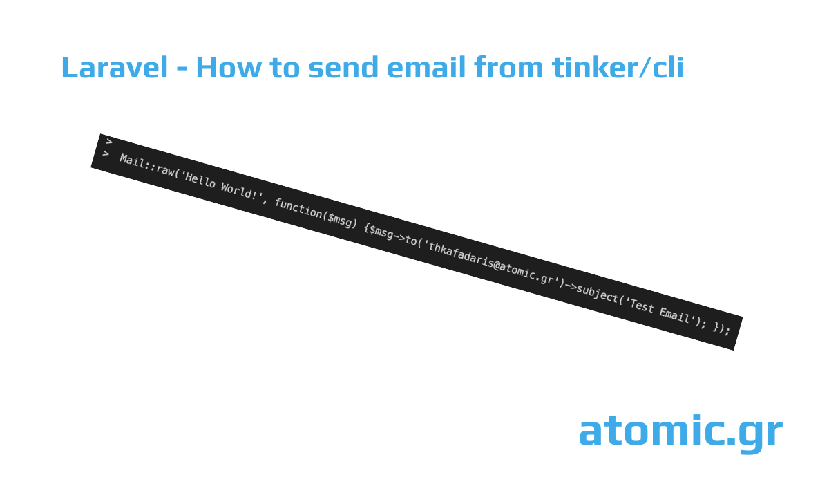 Laravel - How to send email from tinker/cli