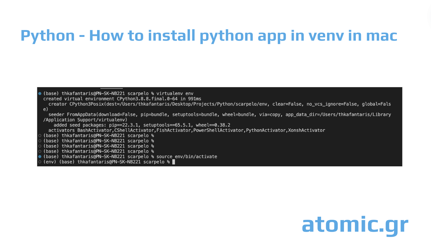 Python - How to install python app in venv in mac