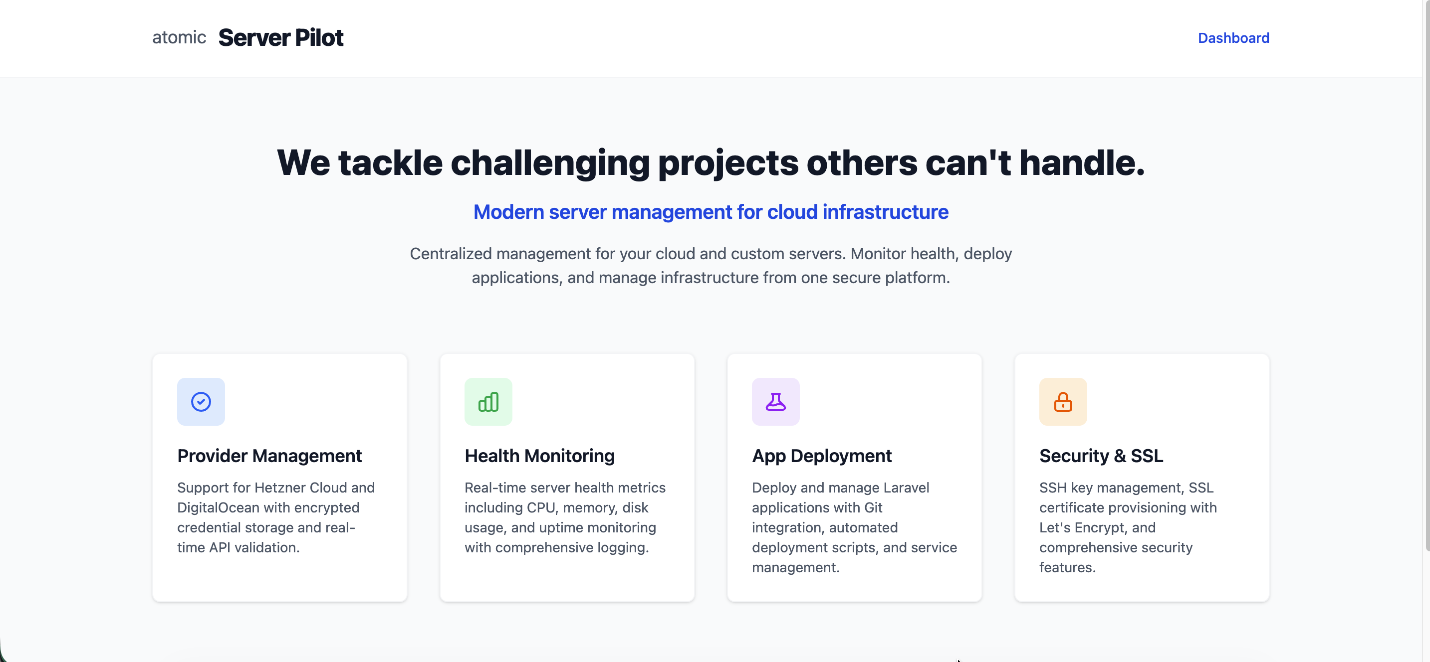 Atomic Server Pilot - Modern Cloud Infrastructure Management Platform
